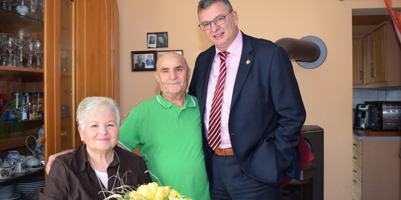 Ehepaar Margheriti mit Bürgermeister Vehreschild Ehepaar Margheriti mit Bürgermeister Vehreschild